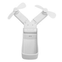 Ventilatore tascabile pieghevole a due teste 500mAh 3 velocità bianco