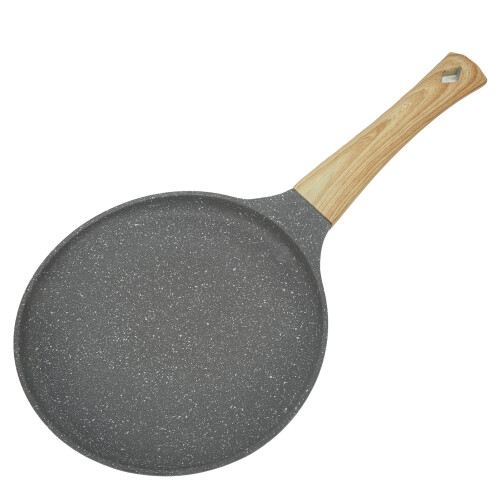 28cm Flat Bottom Aluminium Frying Pan with Handle for Even Heating
