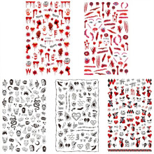 (5PCS) Halloween Nail Stickers for Party Manicure