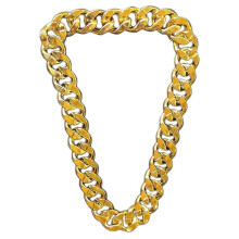 Collana a catena dorata in stile hip-hop - lunga 90 cm, gioiello alla moda in plastica per uomo e donna