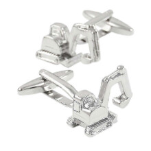 Boutons de manchette en cuivre pour homme, motif pelleteuse, pour costumes de cérémonie et mariages, 14 g la paire, 2 x 1,4 cm