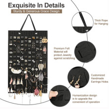 Earring Organiser Rack with 150 Felt Flaps 300 Pairs Capacity Wall Mounted for Jewelry Storage Hanging Holder for Home Closet Door Display