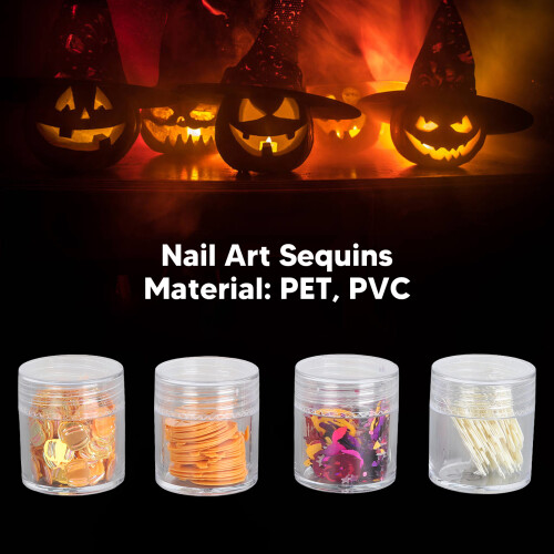 Halloween Nail Art Sequins PET PVC Multicolor 2