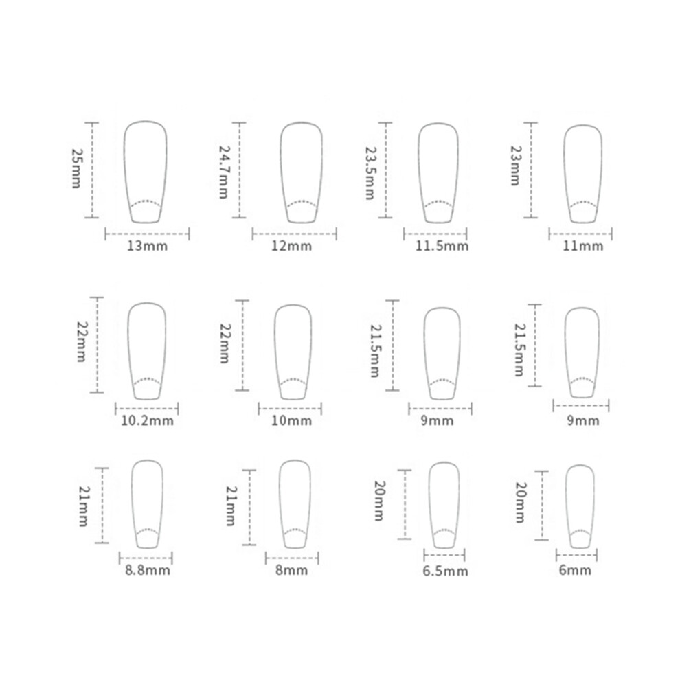 Hue-Grain 24Pcs French Tips Press-On Nails Diy Kit