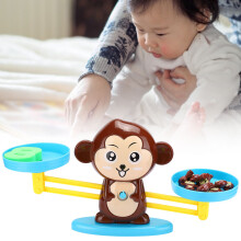Educational Kids Balance Scale & Digital Game Toy Brown for Learning
