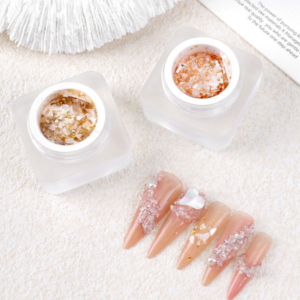 2pcs Glitter Gel Nail Polish 8ml Shimmer Sparkle Manicure DIY Kit