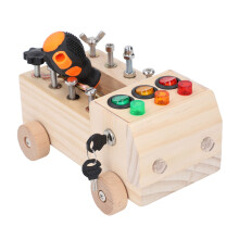 Set di tavole da cacciavite per auto, con 2 batterie AA, in legno di pino, 17.5x10 cm