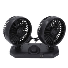 Dual Head USB Car Fan 12V Oscillating Portable Air Cooler for SUV Truck