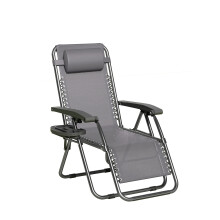 Zero Gravity Garden Recliner Chair Outdoor Sun Lounger Dark Grey