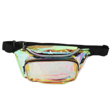 Transparent Iridescent PVC Fanny Pack Waterproof Waist Belt Bag for Travel ally