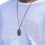 Portrait Pendant Silver 40mm Titanium Steel 16