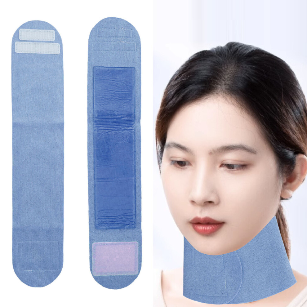 Blue 2Pcs Gel Neck Patches Wrinkle Wrap 47.5Cm Moisturizing