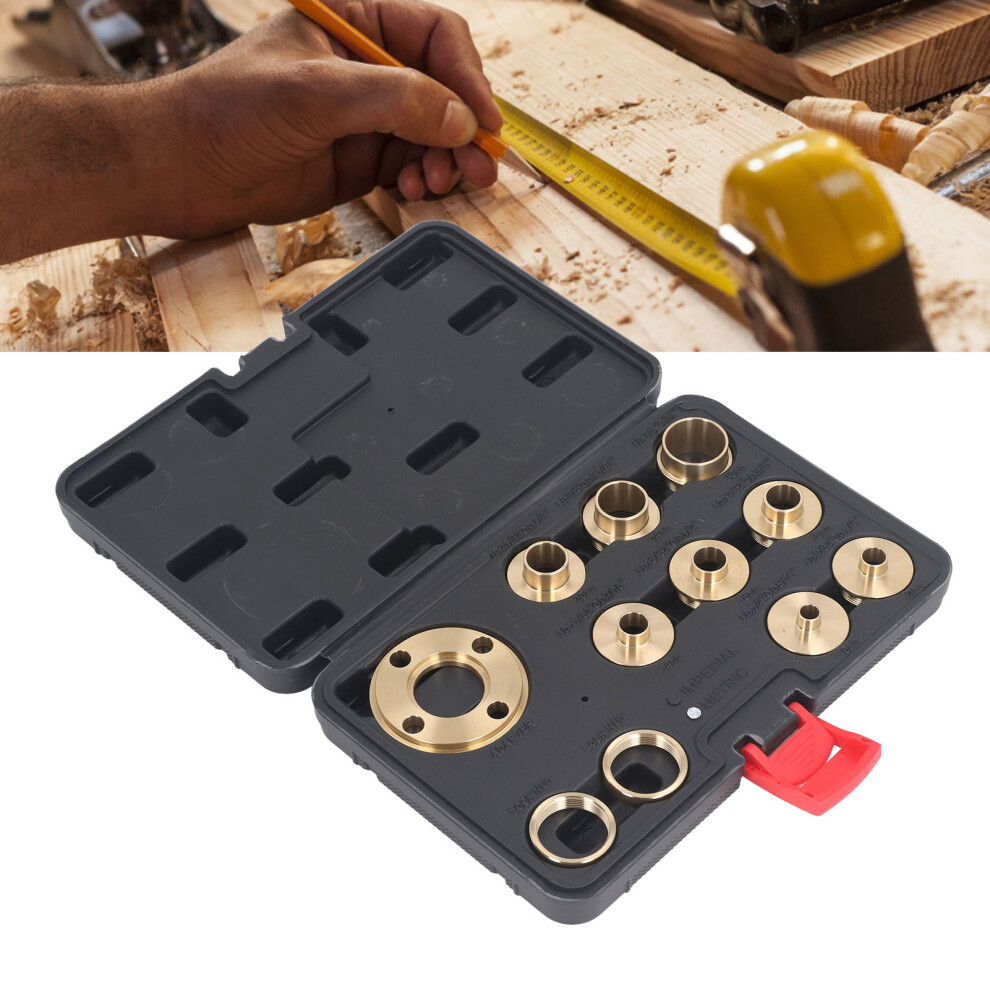 11Pcs Brass Router Guide Set 10Mm-30Mm Bushing Kit For Woodworking 9451388210559