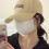 (Khaki) Unisex Baseball Cap with Letter Pattern 1