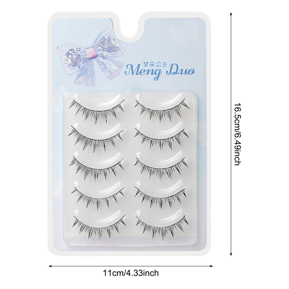 Dachuang Beauty 5 Pair Wispy Fake Lashes C Curl, Natural Look Eyelashes