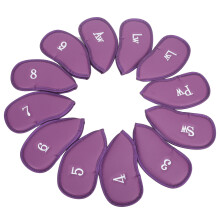 12Pcs Purple Golf Iron Head Covers Set Numbers