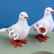 Clockwork Bird Toy - Realistic Winding Bird Clock for Indoor & Outdoor White