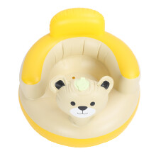 Baby-aufblasbarer Sitz mit eingebauter Luftpumpe, PVC-Karikatur-Bären-Duschstuhl