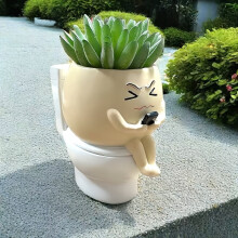 1 Stk. Art-Deco-Harz-Toilettentopf-Pflanzgefäß - Bodenmontierte Sukkulenten- Und Blumenvase, Ideal Für Die Dekoration Von Haus Und Garten