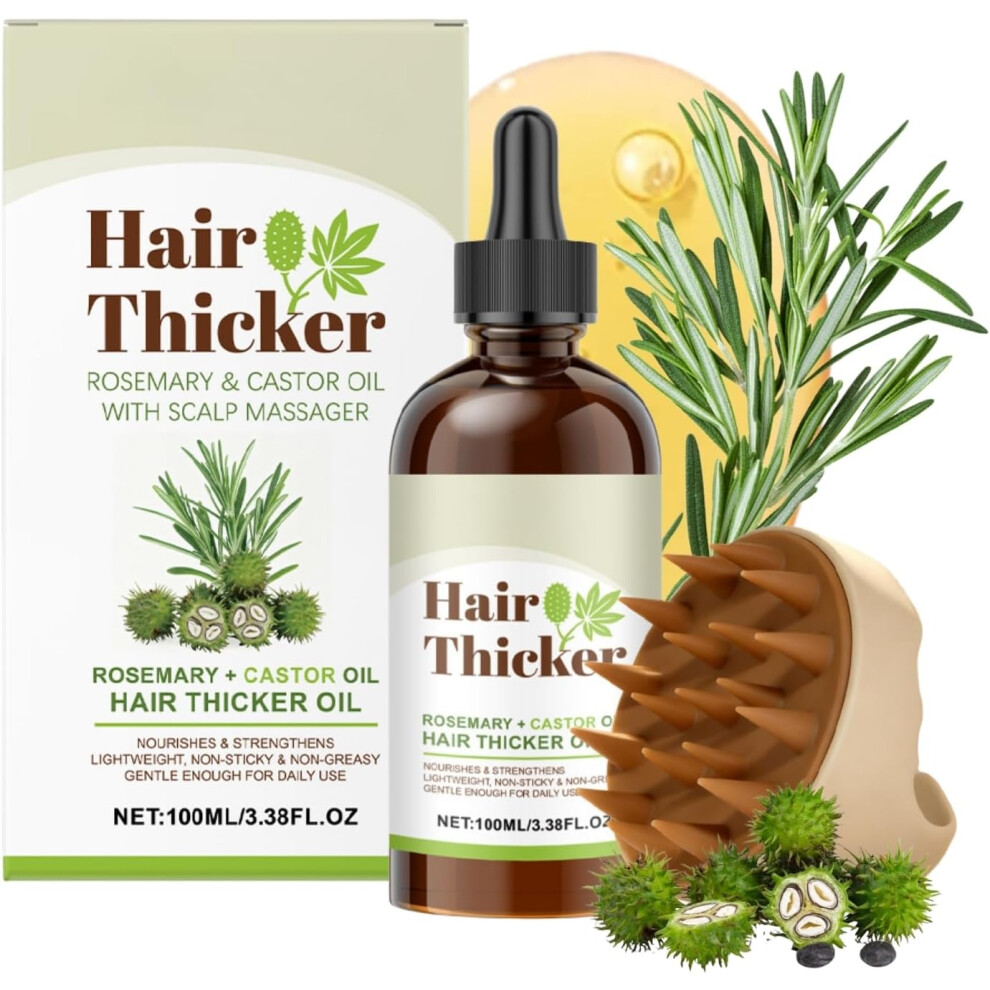 Gogerstar 100Ml Rosemary Oil Hair Growth Oil, Castor Oil Hair Growth Serum, Hair Growth Essence ??? With Scalp Massager Set