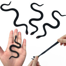 10cm 15Pcs Fake Realistic Rubber Toy Snake Simulation Soft Glue Snake Scary Halloween To Scare Birds Props Prank Trick Toy Gift