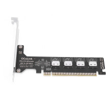 PCI-Express4.0 16x PCIE Detachable To 1/4 Oculink Split Expansion Card for U.2 SSD EGPU External Graphics Card Dock