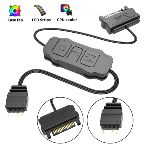 5V 3PIN ARGB Controller ARGB 5V 3PIN To SATA Interface Extension Cable RGB Sync Controller Cable