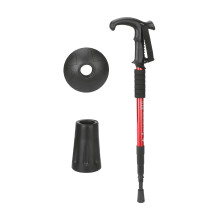 (Four Section Red) Hiking Poles: Adjustable Aluminum w/ Anti-Slip Handle