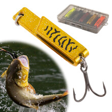 5Pcs Metal Spoon Fishing Lures with Tackle Box Artificial Hard Bait Fishing Wobblers for Bass Trout Salmon
