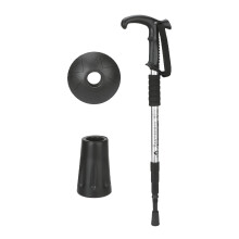 (Four Section Silver) Hiking Poles: Adjustable Aluminum w/ Anti-Slip Handle
