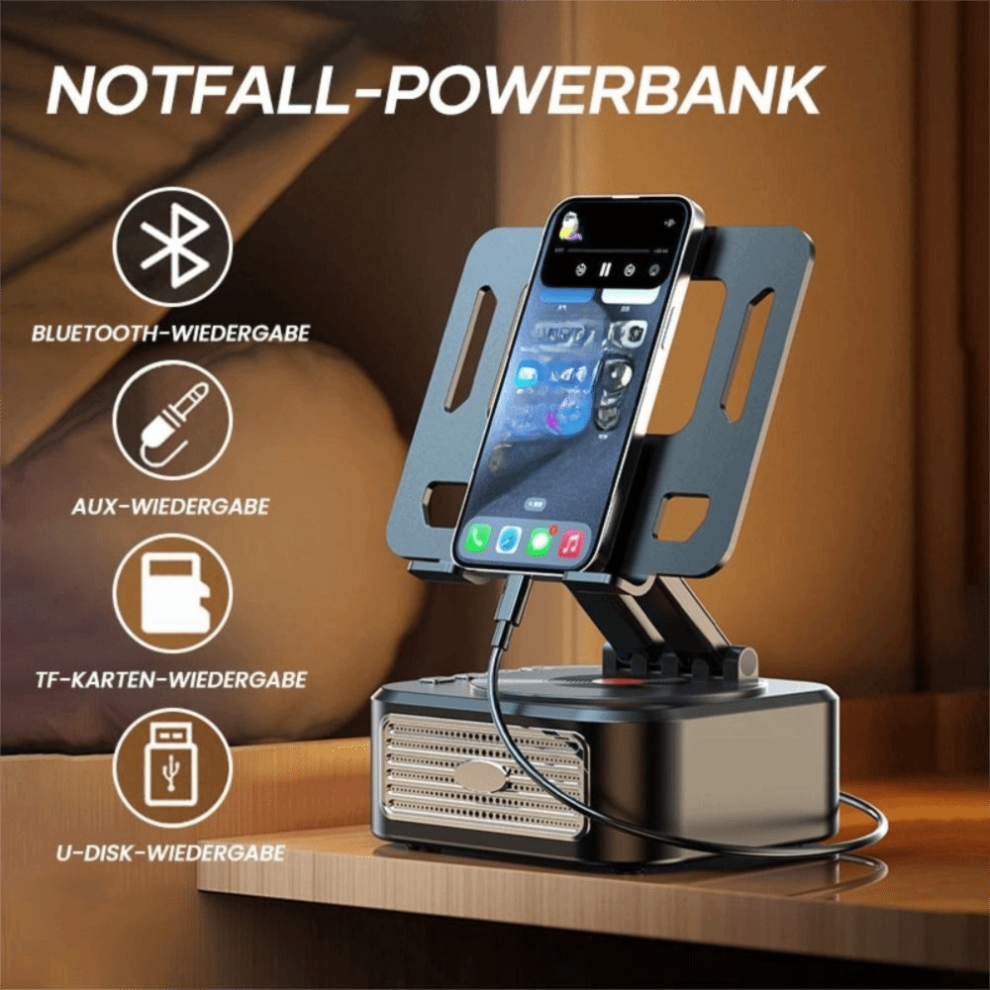 3 In 1 Rotating Tablet Stand Speaker 360 Rotation Anti-Slip Base Wireless Bluetooth Speaker Bluetooth 5.3 Tws Bluetooth Speaker 6935161642650