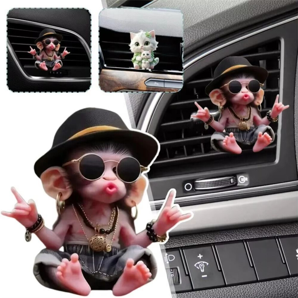 2D Monkey-Shaped Car Pendant Realistic Animal With Chain Bag Pendant Monkey Acrylic Car Decoration Accessories 6935161638851