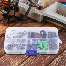 170pcs Fishing Accessories Kit with Fishing Box Fish Hooks Swivels Sinkers Outdoor Fishing Accessories Set Gift for Men
