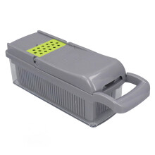 Stainless Steel Vegetable Chopper with Container, Slicing & Shredding