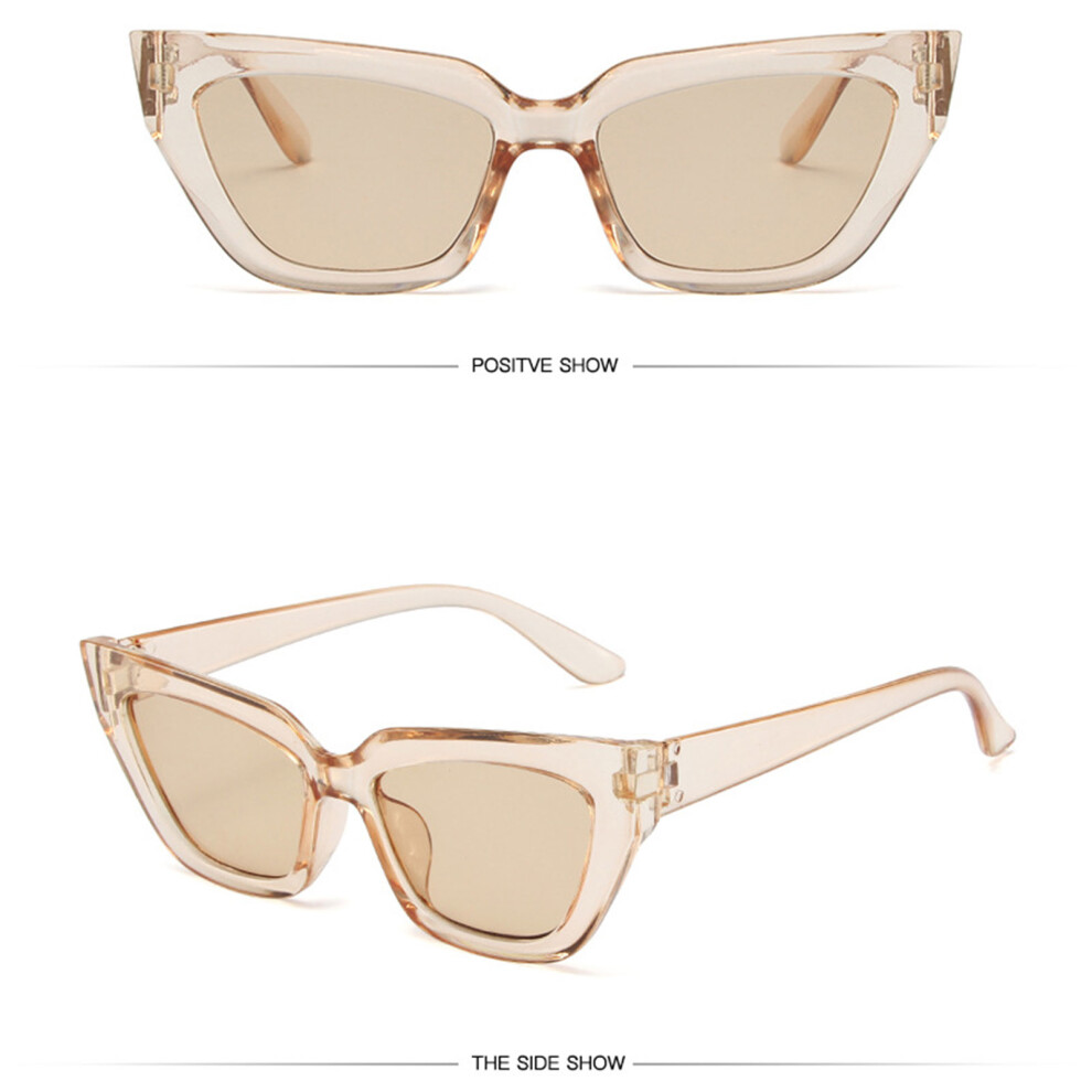Dachuang Beauty Light (Tea Frame Tea Slices) Vintage Cat Eye Sunglasses For Men - Polarized Retro Shades