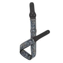 Adjustable Nylon Guitar Strap Blue Grey with Non Slip Buckle