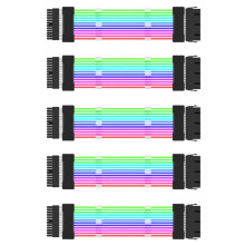 5X ARGB Power Supply Extension Cable 24Pin Cord Motherboard RGB Extension Cable for Computer