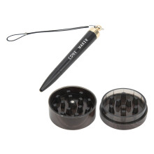Mini Clear Metal Wood Grain Manual Spice Grinder 3x5.5cm