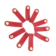 10 Set di fibbie con bottoni a pressione in vera pelle da cucire per borse, borsette, valigie, rosso