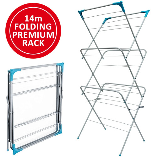 3 Tier Foldable Clothes Airer 14m Drying Rack