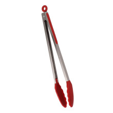 Red Silicone Tongs 40cm / 15.7in Stainless Steel