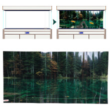 3D Fischbecken-Hintergrundaufkleber Seenreflexion PVC 61x30cm Aquariumdekoration