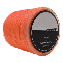 300m PE Geflochtene Angelschnur, 4-fädig, Orange, für Reservoir & Meer