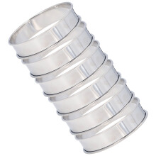 6 pcs Stainless Steel English Muffin Rings 8cm Double Height Kitchen Food Tool