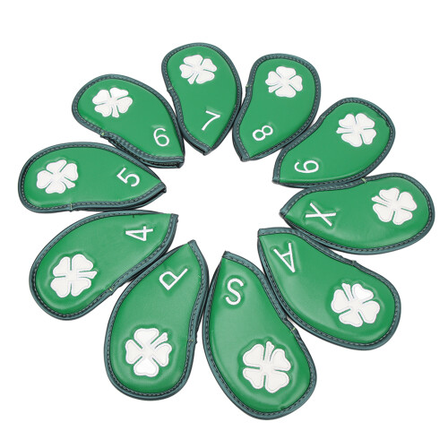 Golf Clover Head Cover 10 Piece PU Iron Set