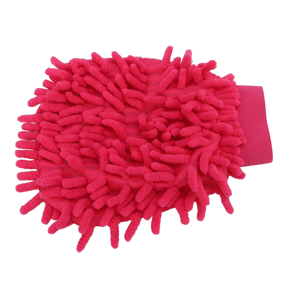 Scratch Free Car Wash Mitt Chenille Double Sided Soft Glove For Vehicles Pink 7601388226933