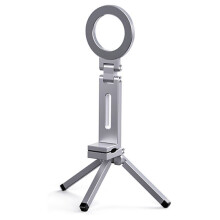 Foldable Magnetic Phone Tripod Holder, 360 Rotating Portable Stand for Travel Video Shooting Desk Plane