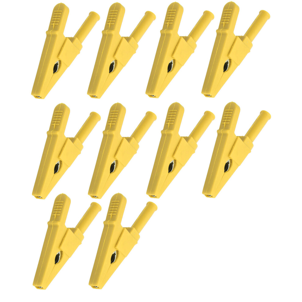 10Pcs Yellow Power Test Clips 20Mm Opening, 4Mm Jack, Safe Conductivity 8291388227741