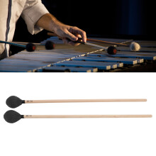 Marimba-Schlägel mittelhart, Kopf aus Garn, Ahorn-Griff, MQ-06, Schwarz