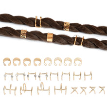 48 Stück farbechte Metall-Ohrring-Cuffs, nicht piercing, geflochtene Perlen, Haar-Accessoires für Partys & Hochzeiten